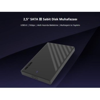 HIKSEMI HIKSEMI HS-HUB-MHB201, USB3.0, 2,5&quot; SSD ve HDD Destekler, 5Gbps, Siyah, Windows, Mac-OS, Linux, Android, Alüminyum Disk Kut-65537