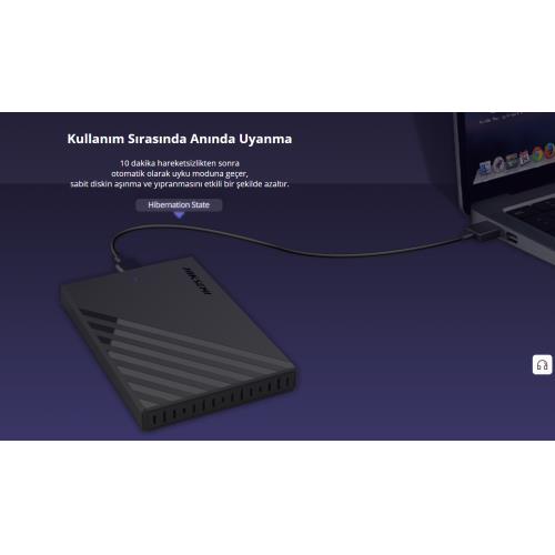 HIKSEMI HIKSEMI HS-HUB-MHB201, USB3.0, 2,5&quot; SSD ve HDD Destekler, 5Gbps, Siyah, Windows, Mac-OS, Linux, Android, Alüminyum Disk Kut-53557