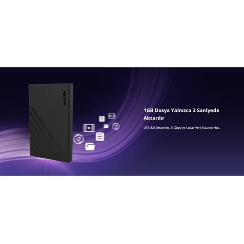 HIKSEMI HIKSEMI HS-HUB-MHB201, USB3.0, 2,5&quot; SSD ve HDD Destekler, 5Gbps, Siyah, Windows, Mac-OS, Linux, Android, Alüminyum Disk Kut-53558