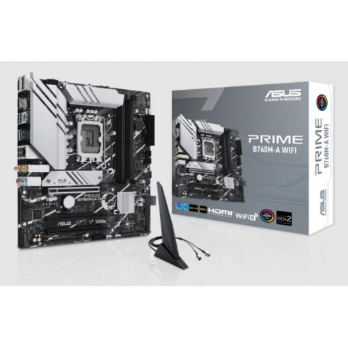 ASUS ASUS PRIME B760M-A WIFI, 4xDDR5, 2x M.2, 2xHDMI, DP, Wi-Fi 6, Bluetooth v5.2, 12-13.Nesil, LGA1700 Soket, Anakart