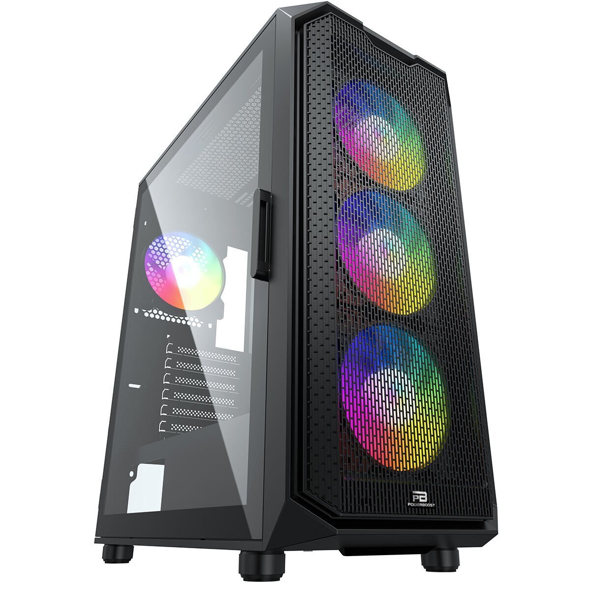 POWERBOOST POWERBOOST PowerBoost PB-P521B 750w 80+ Bronze USB 3.0 Mesh ARGB Fan Siyah ATX Kasa