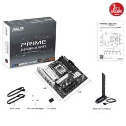 ASUS ASUS PRIME B840M-A WI-FI, 4xDDR5, 3x M.2, HDMI, 2x DP, Type-C, WI-FI 6E, Bluetooth 5.3, AMD Ryzen 9000 Serisi, AM5 Soket Anakart-66223