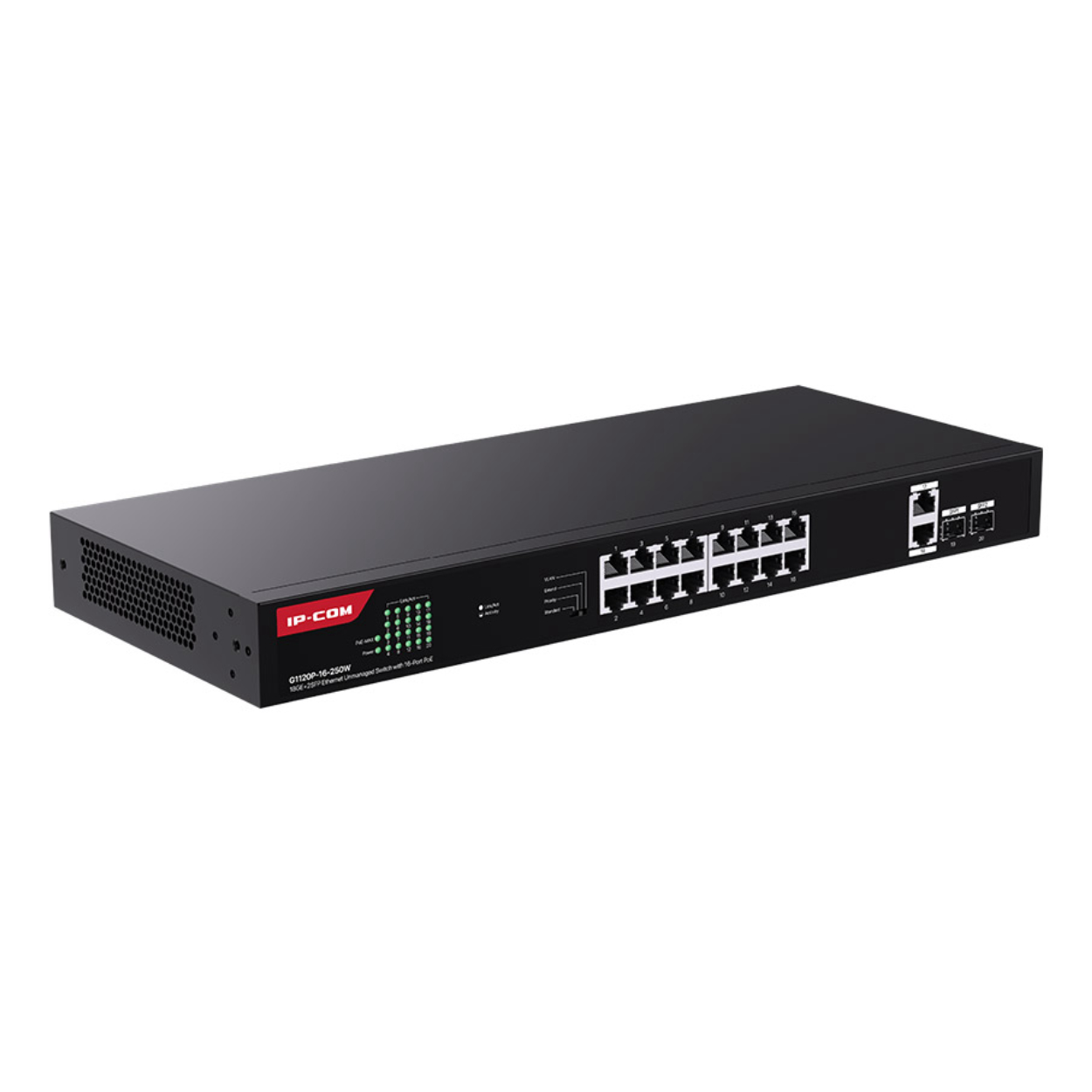 IP-COM IP-COM G1120P-16-250W 16 PORT POE 10/100/1000 2 X SFP 250W YONETILEMEZ RACK MOUNT SWITCH-46161