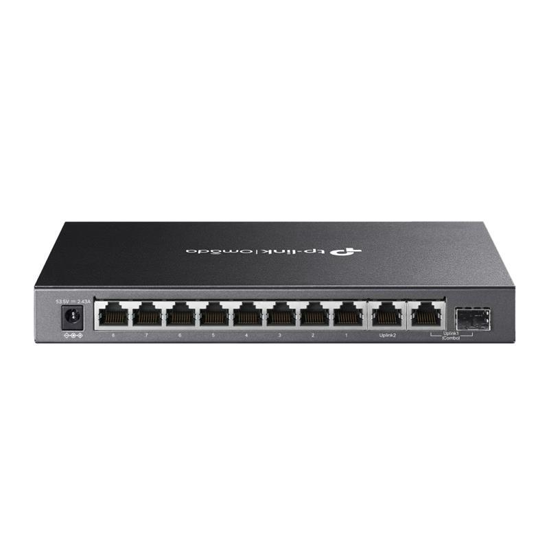 TP-LINK TP-LINK OMADA DS110GMP 8 PORT GIGABIT + 2XGIGABIT RJ45/1XRJ45 COMBO PORT 123W 250 METRE POE MESAFE METAL KASA SWITCH -43516