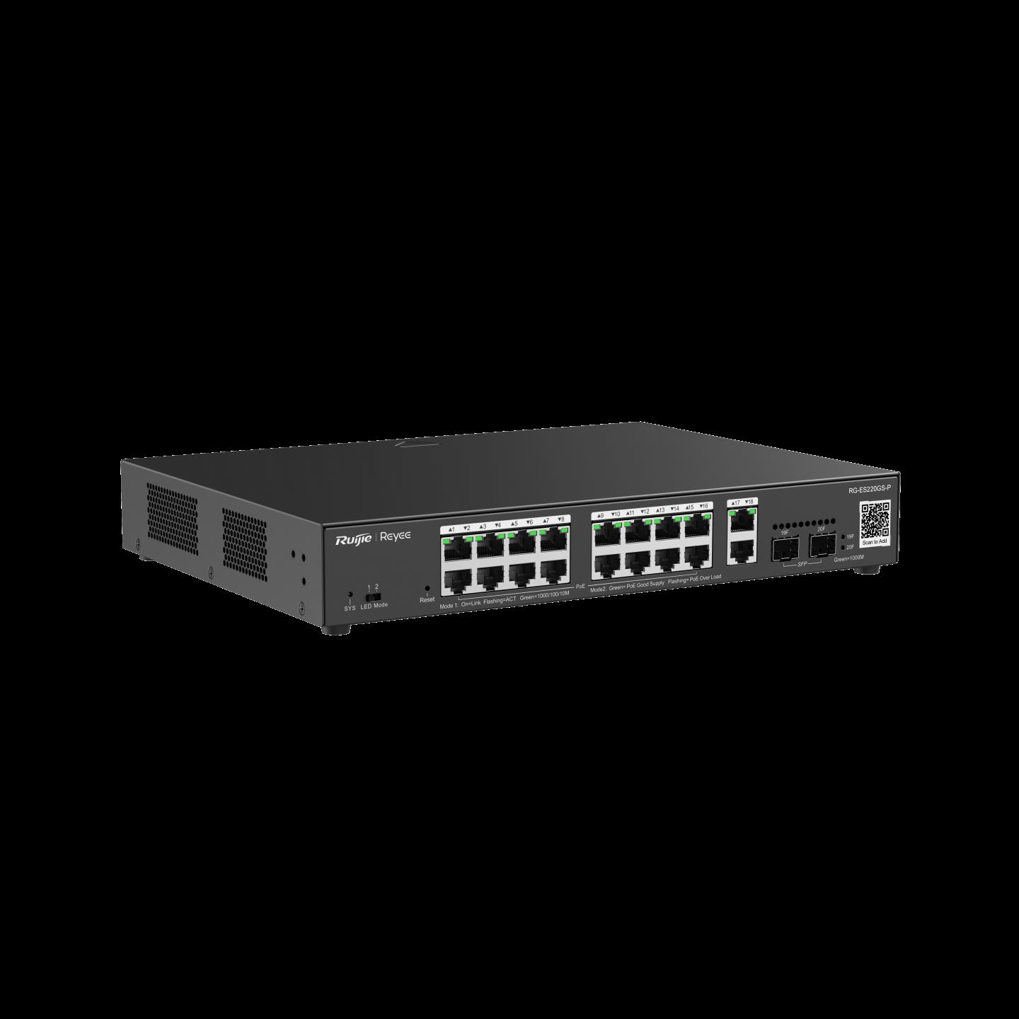 RUIJIE RUİJİE-REYEE RG-ES220GS-P 16XGE-2XGE/SFP-2XGE UPLİNK 250W POE SWİTCH-53734