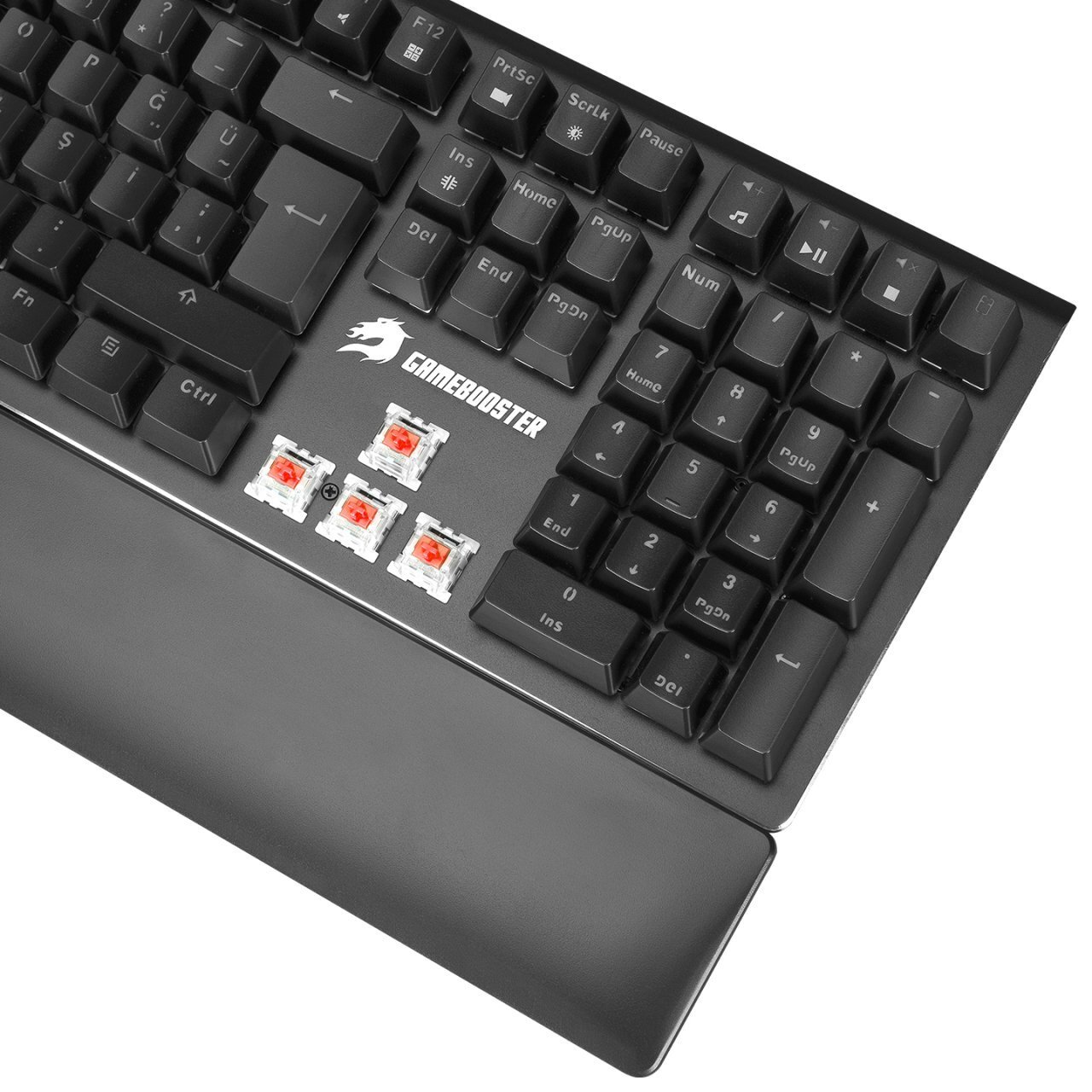 GAMEBOOSTER  g908 bolt rainbow aydınlatmalı red switch mekanik bileklikli oyun klavyesi-62743
