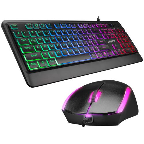 EVEREST EVEREST KM-R59, FORZA, Rainbow Işıklı, Türkçe Q, USB Kablolu, Gaming, Klavye Mouse Set