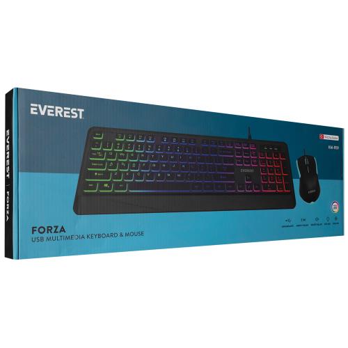 EVEREST EVEREST KM-R59, FORZA, Rainbow Işıklı, Türkçe Q, USB Kablolu, Gaming, Klavye Mouse Set-50707