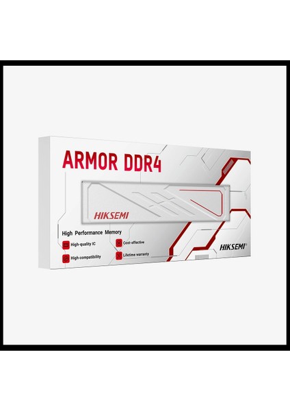 HIKSEMI HIKSEMI ARMOR White, HSC416U32E2, 16GB, DDR4, 3200Mhz, CL22, XMP 2.0, Soğutuculu, Desktop, Gaming RAM (By Hikvision)