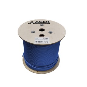 AGER AGER AGER AC-600-5-BL 500MT U/UTP CAT6 LS0H - HELOJEN FREE MAVI 250MHZ 23AWG %100 BAKIR
