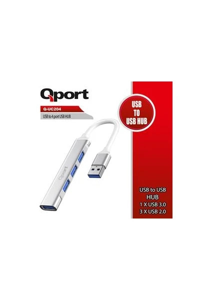 QPORT Qport Usb to 4 Port Usb Çoklayıcı (Q-UC204)