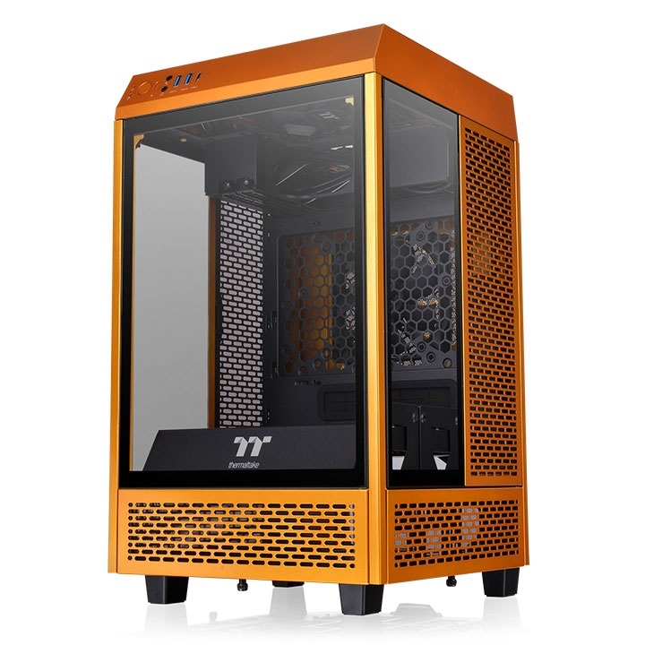 THERMALTAKE  the tower 100 gold 3 x tempered glass pencereli, mini ıtx oyuncu kasası-61502