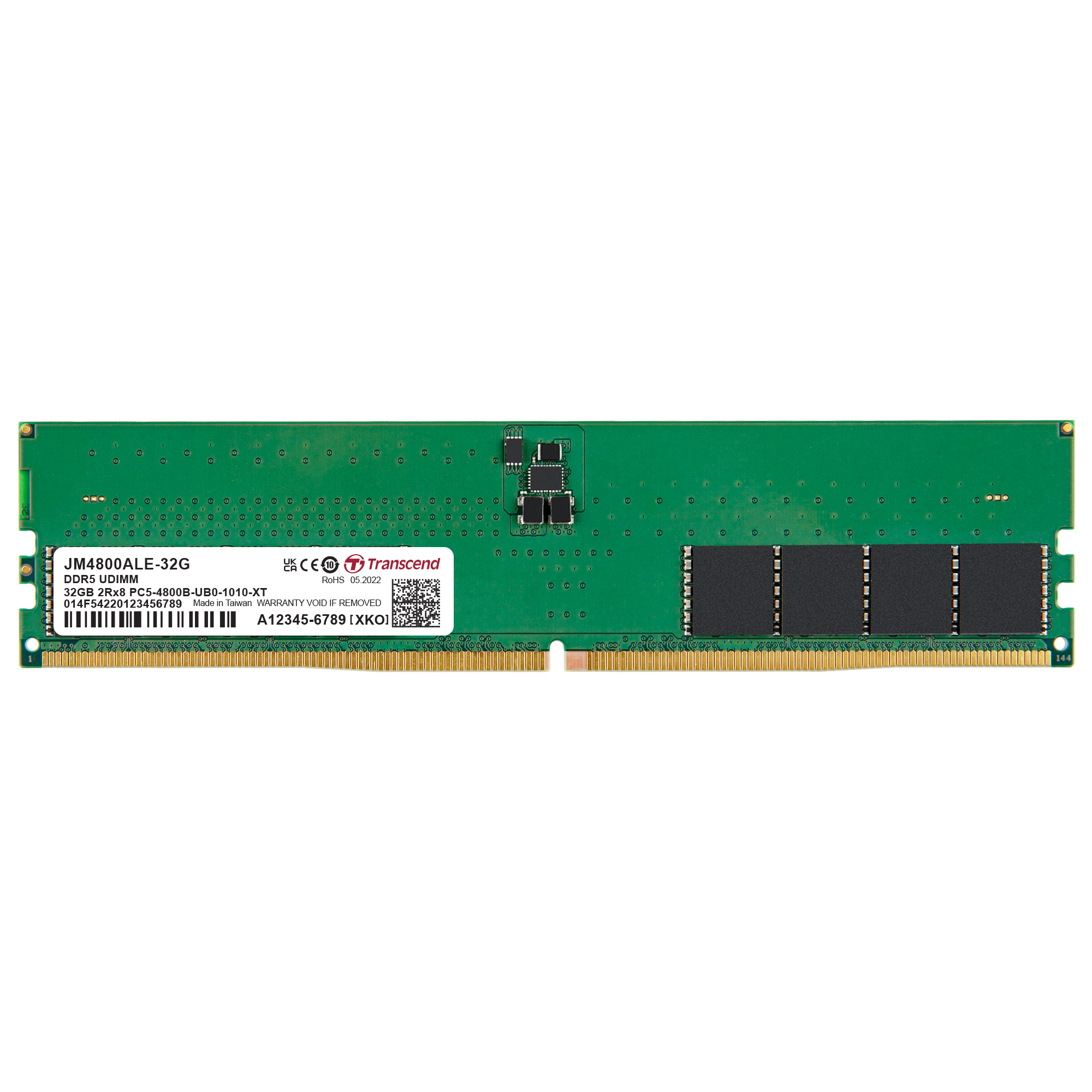 TRANSCEND Transcend 32GB(1x32GB) 4800Mhz UDIMM DDR5 CL40 Ram (JM4800ALE-32G)