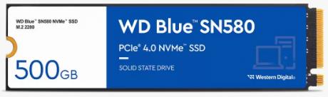 WD 500GB WD BLUE M.2 NVMe SN580 GEN4 WDS500G3B0E 4000/3600MB/s SSD 
