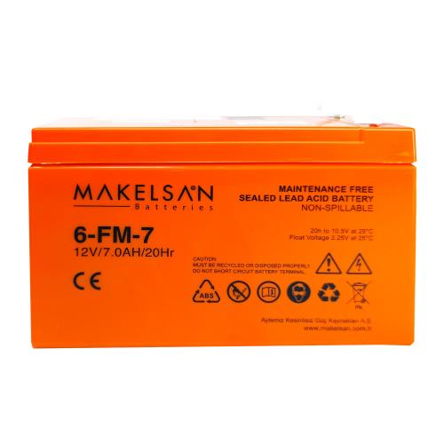 MAKELSAN MAKELSAN 12V 7Ah, Bakımsız, Kuru Akü. UPS için Uygundur.