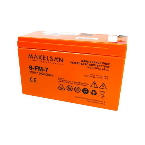 MAKELSAN MAKELSAN 12V 7Ah, Bakımsız, Kuru Akü. UPS için Uygundur.-33003