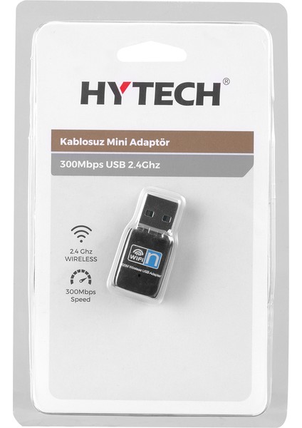 HYTECH HYTECH HY-300N, 300Mbp, 2.4Ghz, Dahili Anten, USB2.0, WIRELESS, Mini ETHERNET-51227
