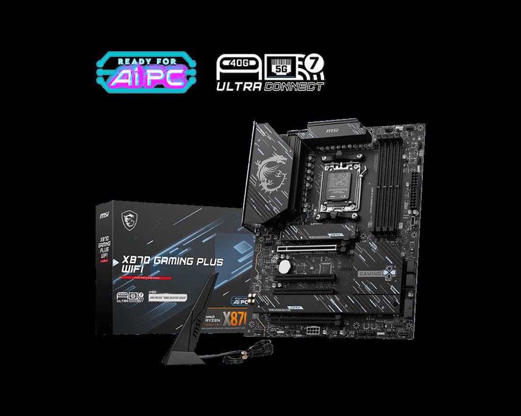 MSI MSI X870 GAMING PLUS WIFI AM5 DDR5 8200MHZ(OC) 3x M.2 USB4 HDMI 5G LAN WIFI 7 RGB ATX