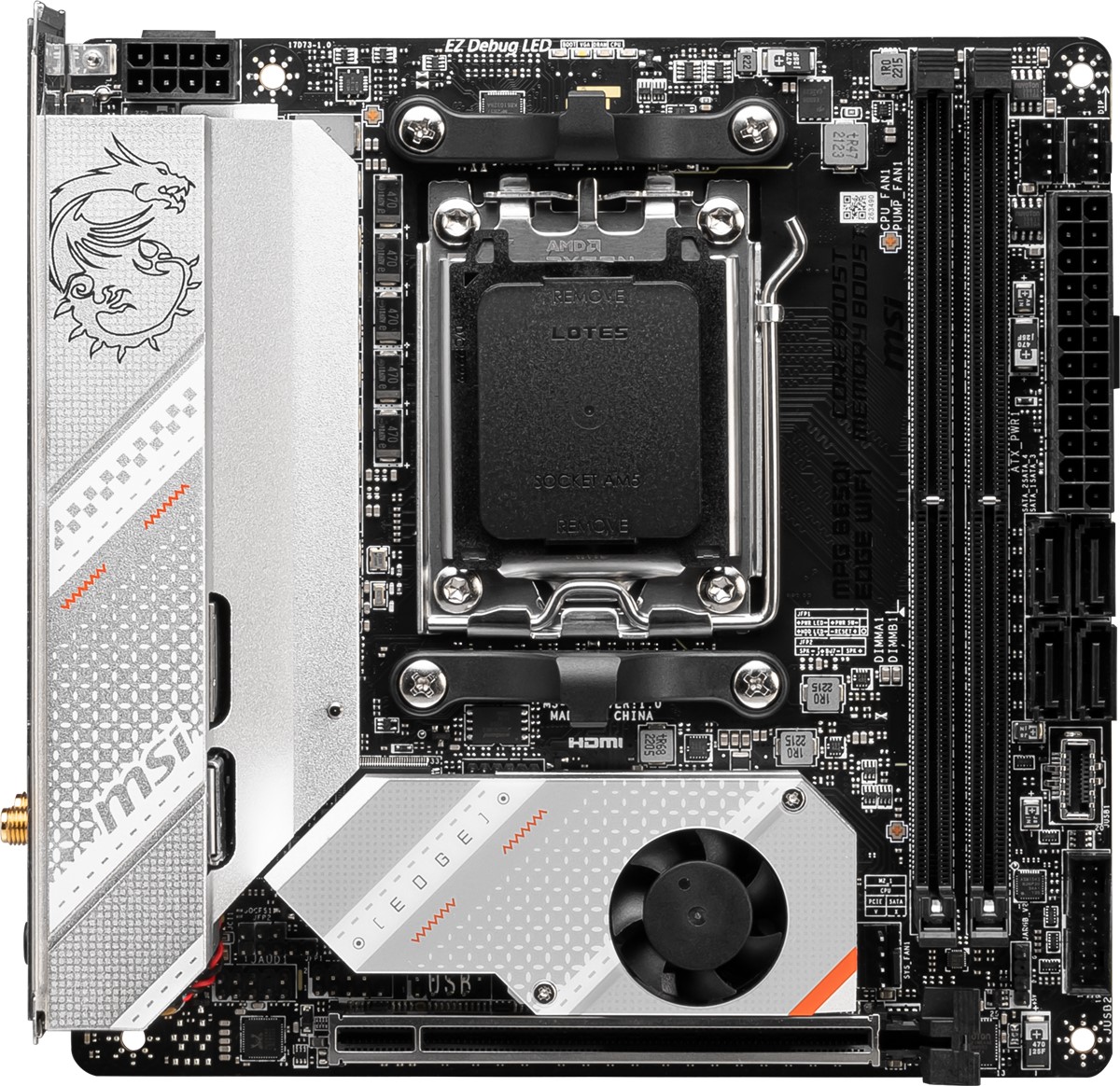 MSI MSI MPG B650I EDGE WIFI AM5 DDR5 7200(OC) M.2 USB3.2 Wifi6E mini-ITX 