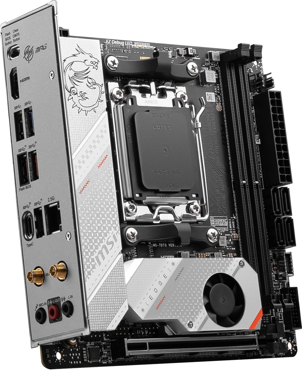 MSI MSI MPG B650I EDGE WIFI AM5 DDR5 7200(OC) M.2 USB3.2 Wifi6E mini-ITX -31133