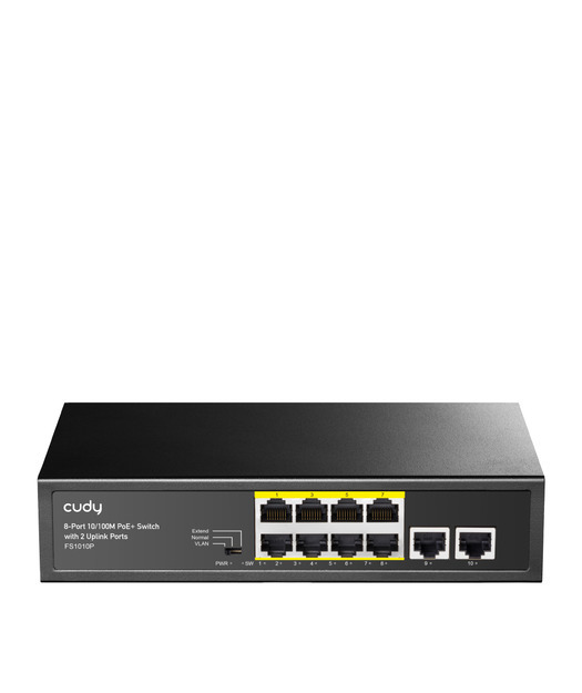 CUDY CUDY 8Port 10/100M PoE+ 2Up 80W Switch