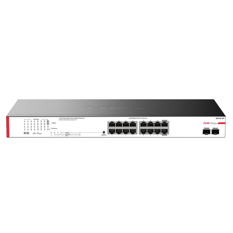 H3C H3C MAGIC BS218F-HP 16 PORT GIGABIT + 2 PORT GIGABIT SFP UPLINK 225W POE RACKMOUNT SWITCH 