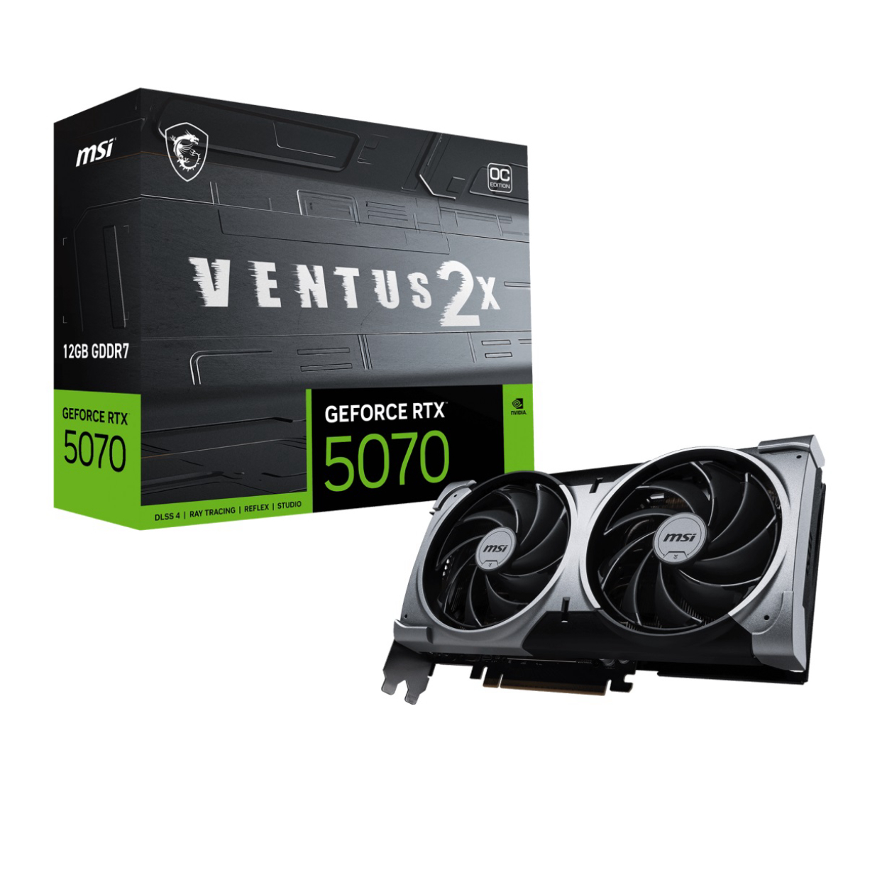 MSI MSI 12GB GEFORCE RTX 5070 12G VENTUS 2X OC GDRR7 [192bit]  PCIE 5.0 1xHDMI 3xDP