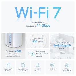 TP-LINK TP-LINK DECO BE65 BE11000 EV WI-FI 6 SİSTEMİ (3-PACK)-65503