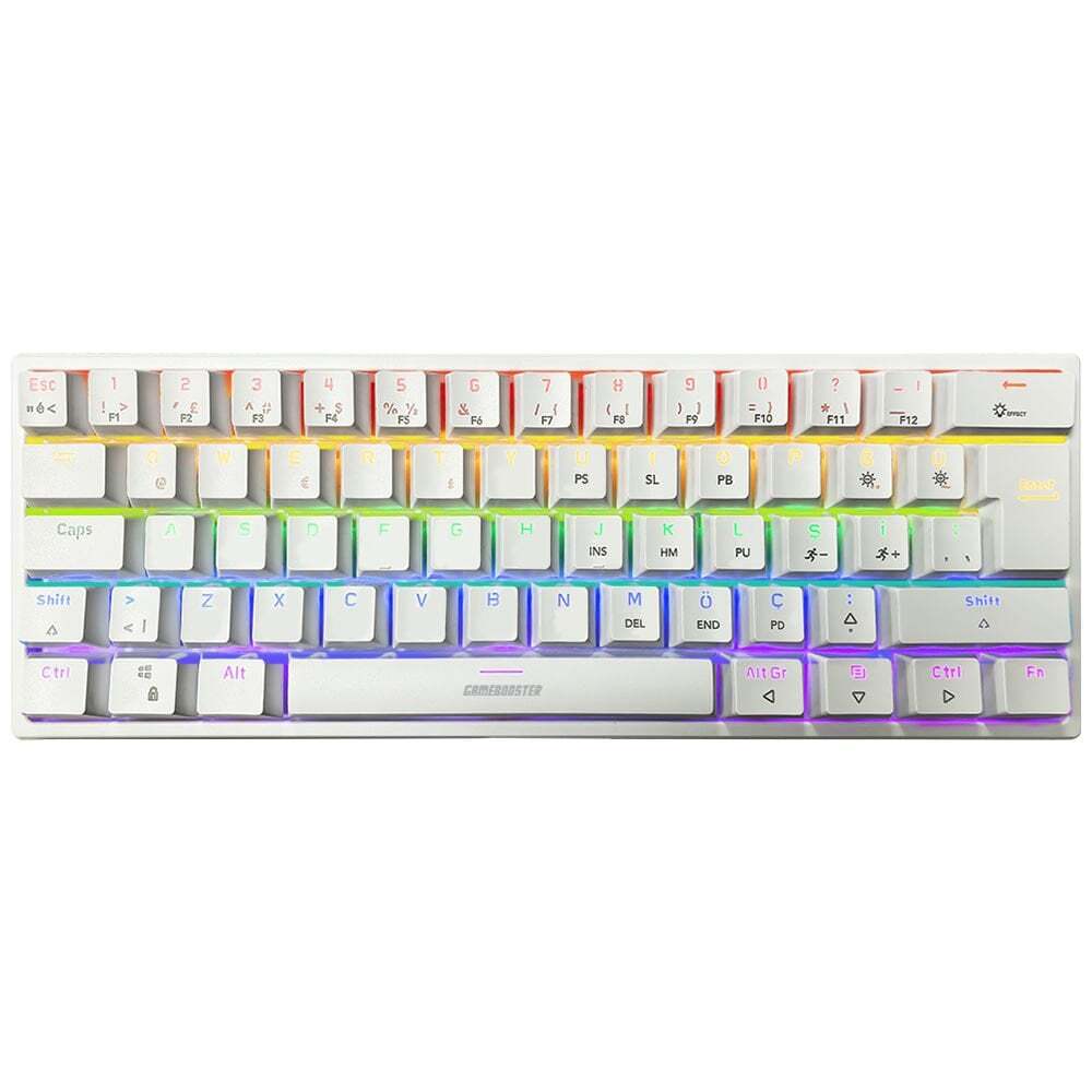 GAMEBOOSTER GameBooster G11 GHOST Rainbow Aydınlatmalı Beyaz Mekanik Gaming Klavye-62326