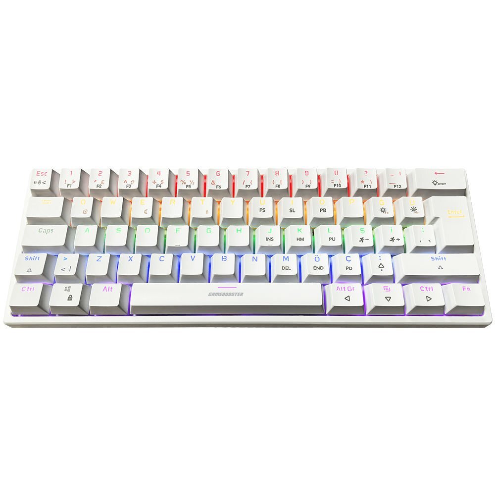 GAMEBOOSTER GameBooster G11 GHOST Rainbow Aydınlatmalı Beyaz Mekanik Gaming Klavye-62327
