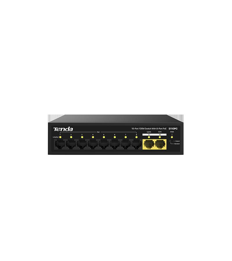 TENDA 8 Port PoE 10-Port 10/100 PoE Switch