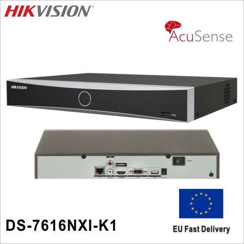 HIKVISION HIKVISION DS-7616NXI-K1, 16Kanal, 12Mpix, H265+, AcuSense, 1 HDD Desteği, 2160P Kayıt, 160Mbps Bant Genişliği, Metal Kasa, NVR-57497