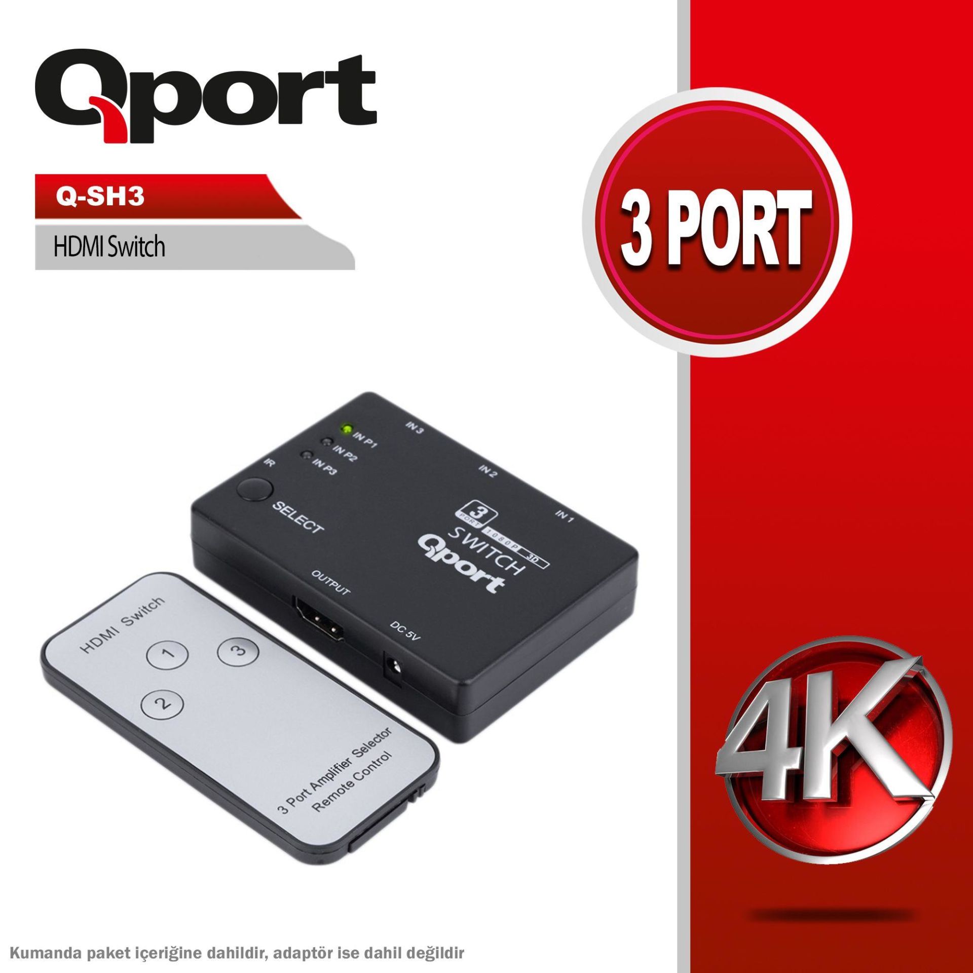 QPORT QPORT 3 PORT HDMI SWITCH (Q-SH3)