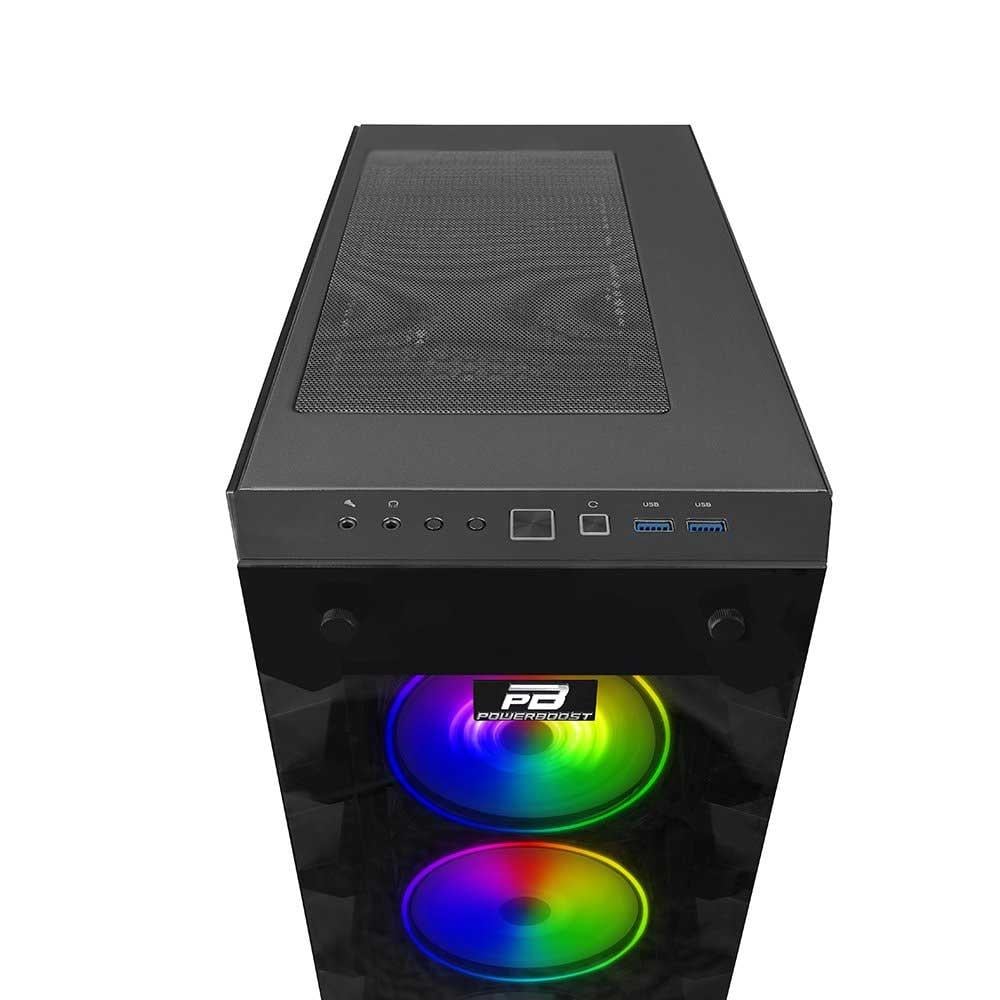 POWERBOOST  X59RGB 650w 80+ USB 3.0 Tempered Glass 6xRGB Fanlı Gaming Kasa