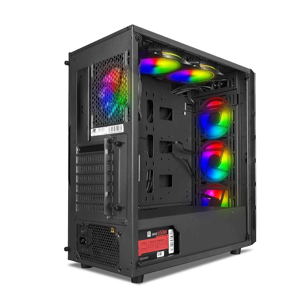 POWERBOOST  X59RGB 650w 80+ USB 3.0 Tempered Glass 6xRGB Fanlı Gaming Kasa-58221