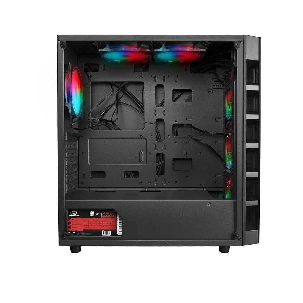 POWERBOOST  X59RGB 650w 80+ USB 3.0 Tempered Glass 6xRGB Fanlı Gaming Kasa-58222