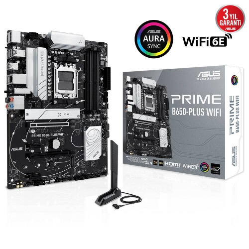 ASUS ASUS PRIME B650-PLUS WI-FI, 4xDDR5, 2xM.2,  HDMI, DP, Type-C, AMD Ryzen 7000 Serisi, AM5 Soket Anakart