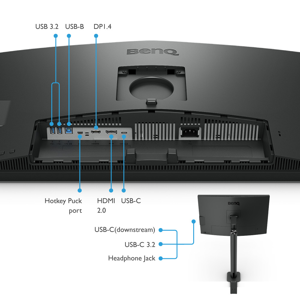BENQ 27 inç Ergo Arm 4K UHD sRGB HDR10 USB-C Tasarım Monitörü-60589