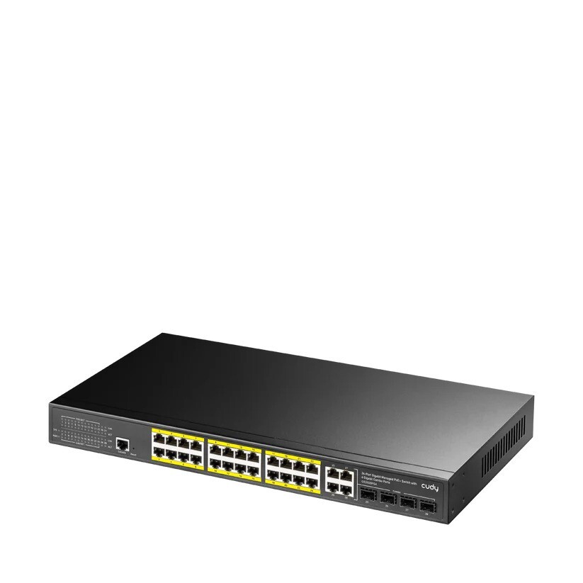CUDY CUDY Cudy GS2028PS4-300W 24 Port GE 4*1G SFP&RJ45 Combo 19" 1U Çelik Layer2 Yönetilebilir POE+ Switch