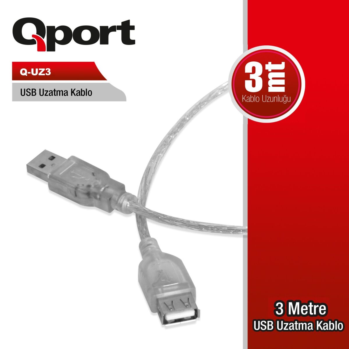 QPORT QPORT 3MT USB UZATMA KABLOSU (Q-UZ3)