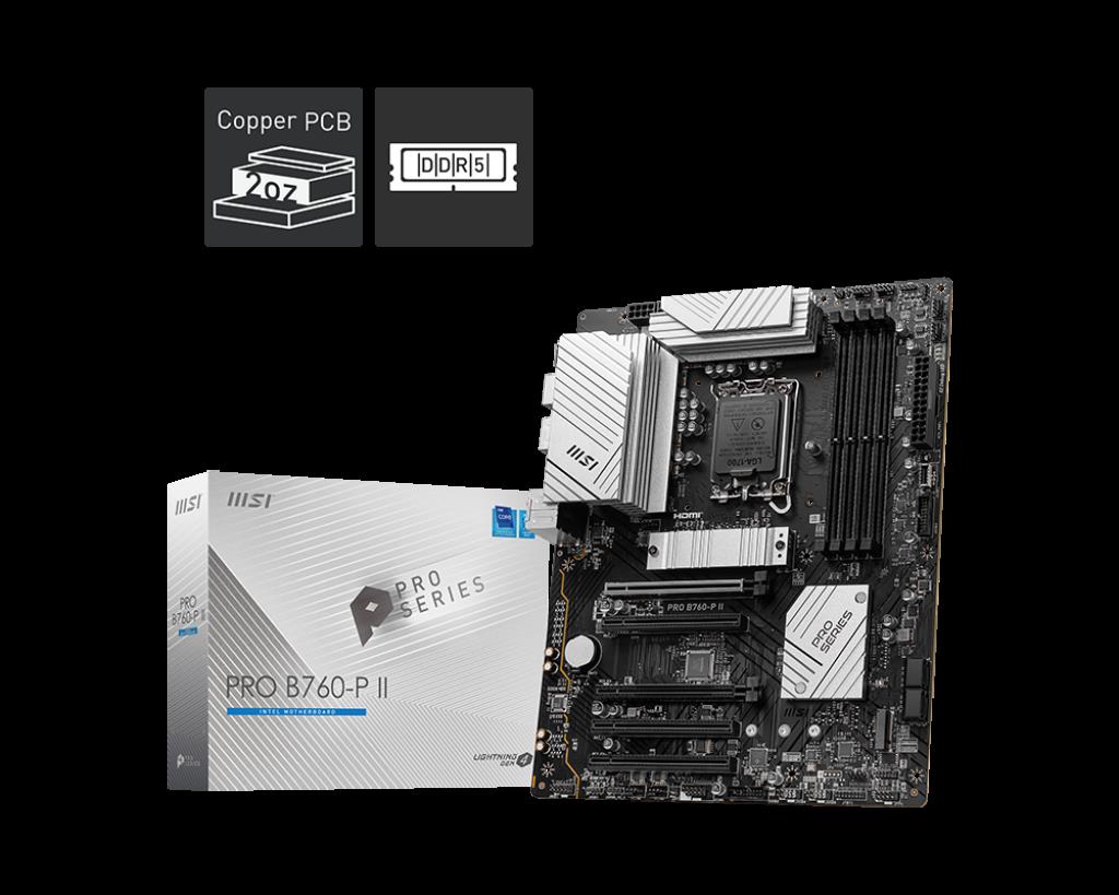 MSI MSI MB PRO B760-P II SOKET 1700 DDR5 7000(OC) PCI-E ,M.2 USB3.2 HDMI,DP 1x 2.5G LAN ATX
