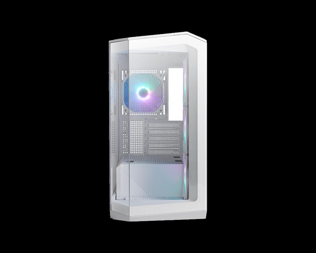 MSI MSI MAG PANO M100R PZ WHITE Temperli Cam 3x120mm 1x120mm ARGB Fan Matx Beyaz Panoramik Gaming Bilgisayar Kasası-50164
