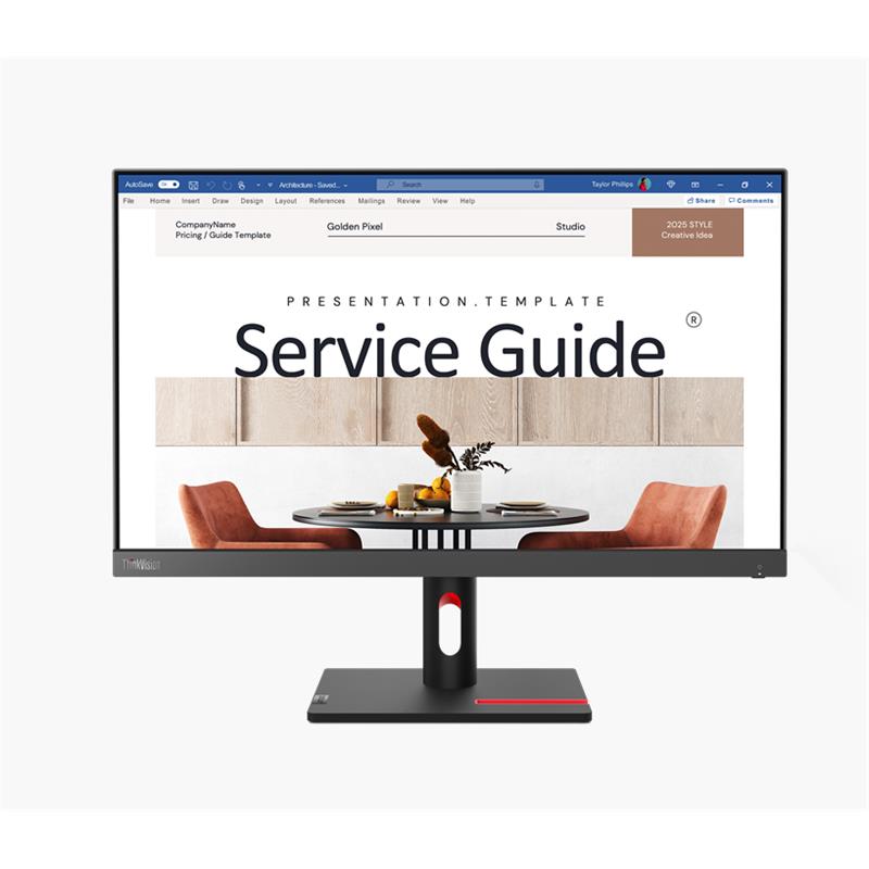 LENOVO 23.8 LENOVO THINKVISION 63DEKAT3TK 6MS 100HZ HDMI+VGA LED MONITOR -53355
