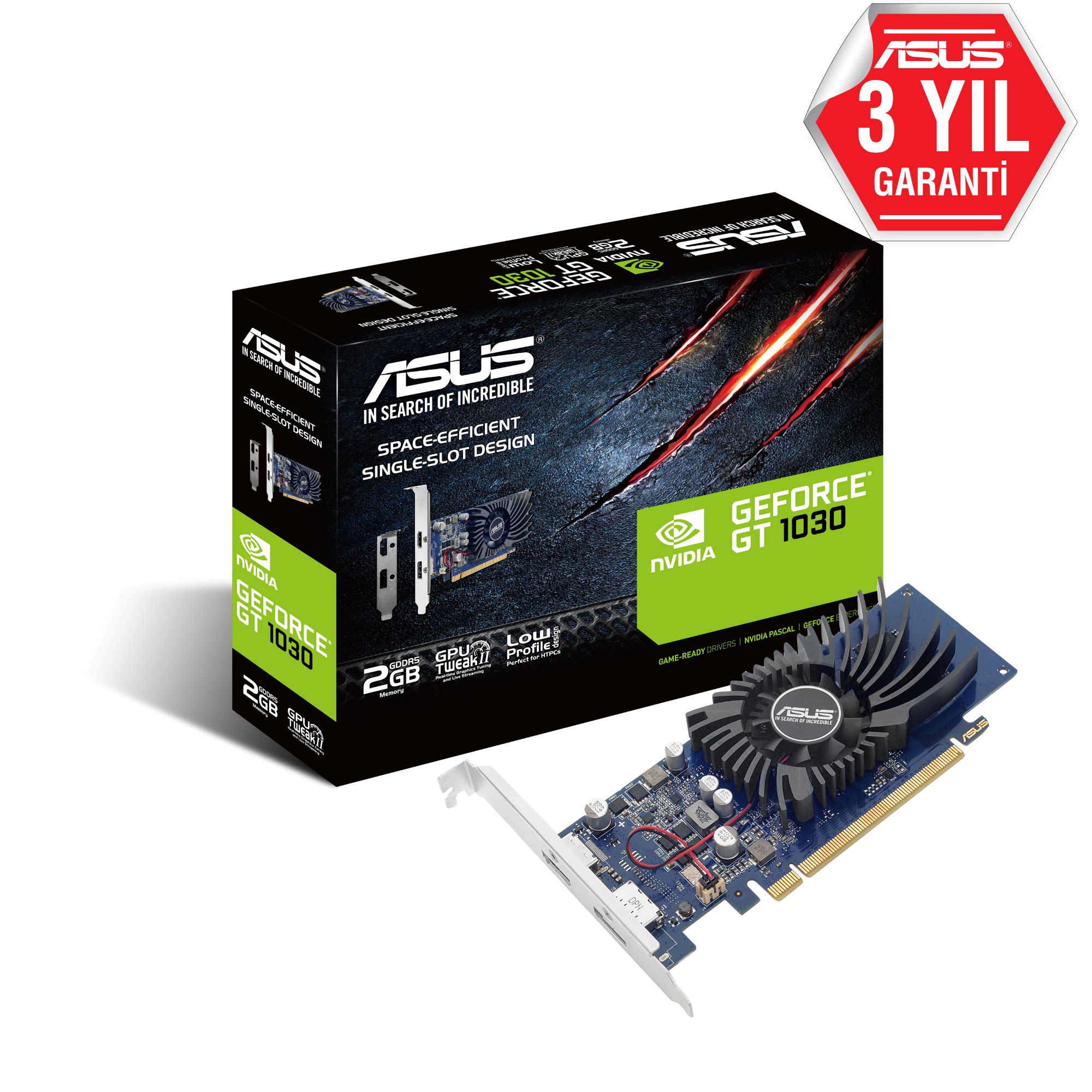 ASUS Asus 2GB GT1030-2G-BRK GDDR5 [64Bit] DVI/HDMI