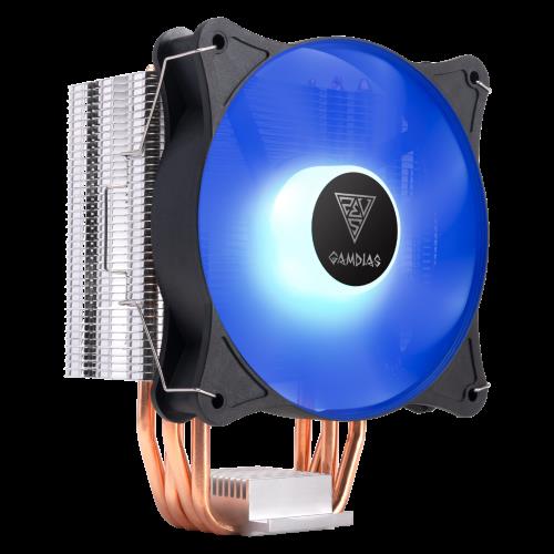 GAMDıAS GAMDIAS BOREAS E1-410, BLUE Lights, 120mm CPU  Kule Tipi Hava Soğutma (AMD AM4 ve INTEL Tüm işlemciler ile uyumlu)-35982
