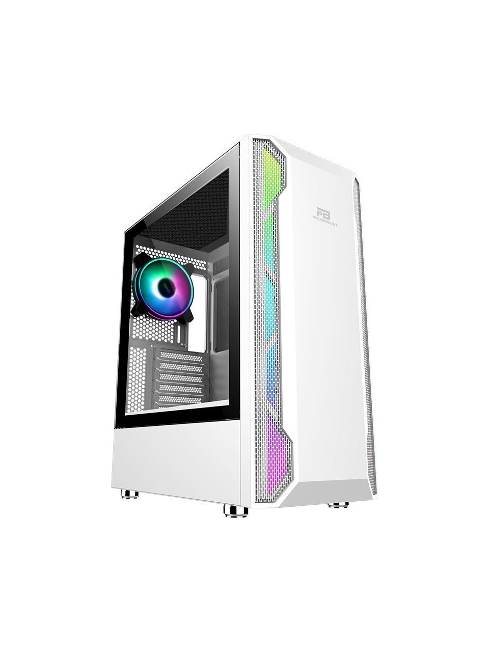 POWERBOOST  VK-G3701W USB 3.0 ATX, ARGB Fan, Mesh+Stirp Beyaz Kasa (PSU yok)