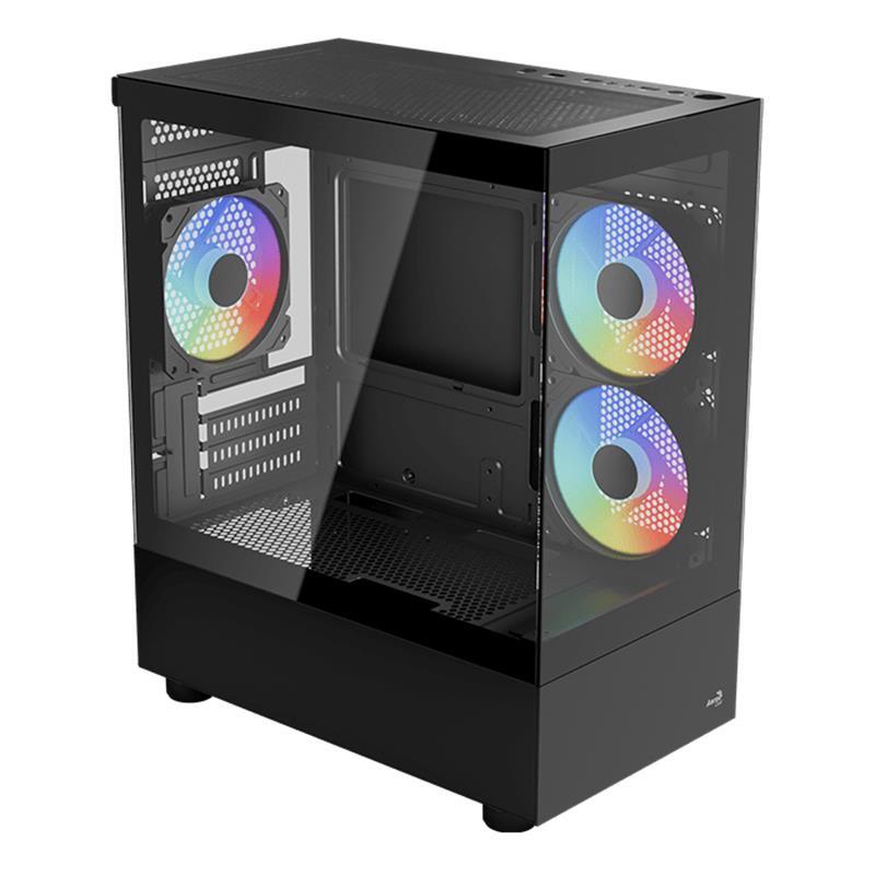 AEROCOOL AEROCOOL VIEWPORT MINI ARGB 3*12CM FANLI TEMPERLİ CAM YAN ÖN PANEL USB 3.0 MATX KASA 