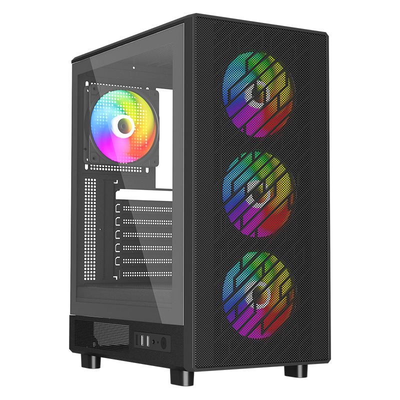 POWERBOOST PowerBoost A600B 600W 80+ ATX USB 3.0 Rainbow Fanlı Mesh Gaming Siyah Kasa