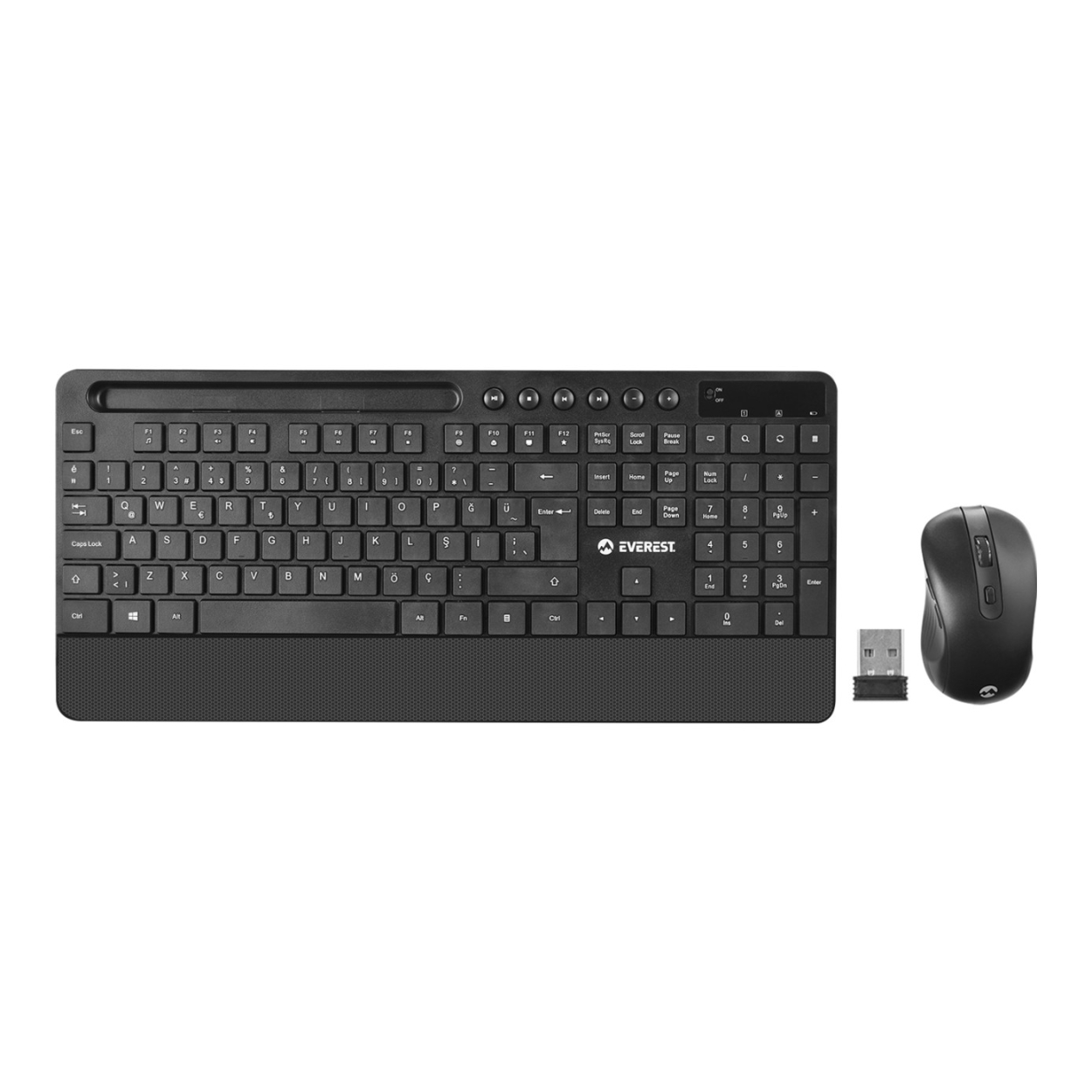 EVEREST EVEREST KM-9676 SİYAH MM Tablet-Telefon Standlı Kablosuz Klavye + Mouse Set
