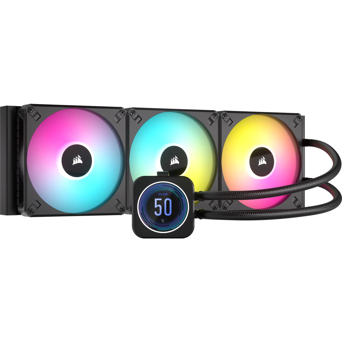 CORSAIR CORSAIR CPU COOLER CW-9060076-WW H170i ELITE LCD XT Display Liquid CPU Cooler 420MM, Siyah-28783